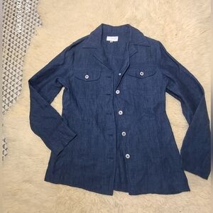 Vintage Hennes Blue Jacket 100% Linen